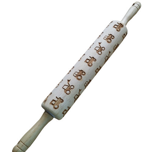 Tractors Embossed Rolling Pin for Baking and Pottery