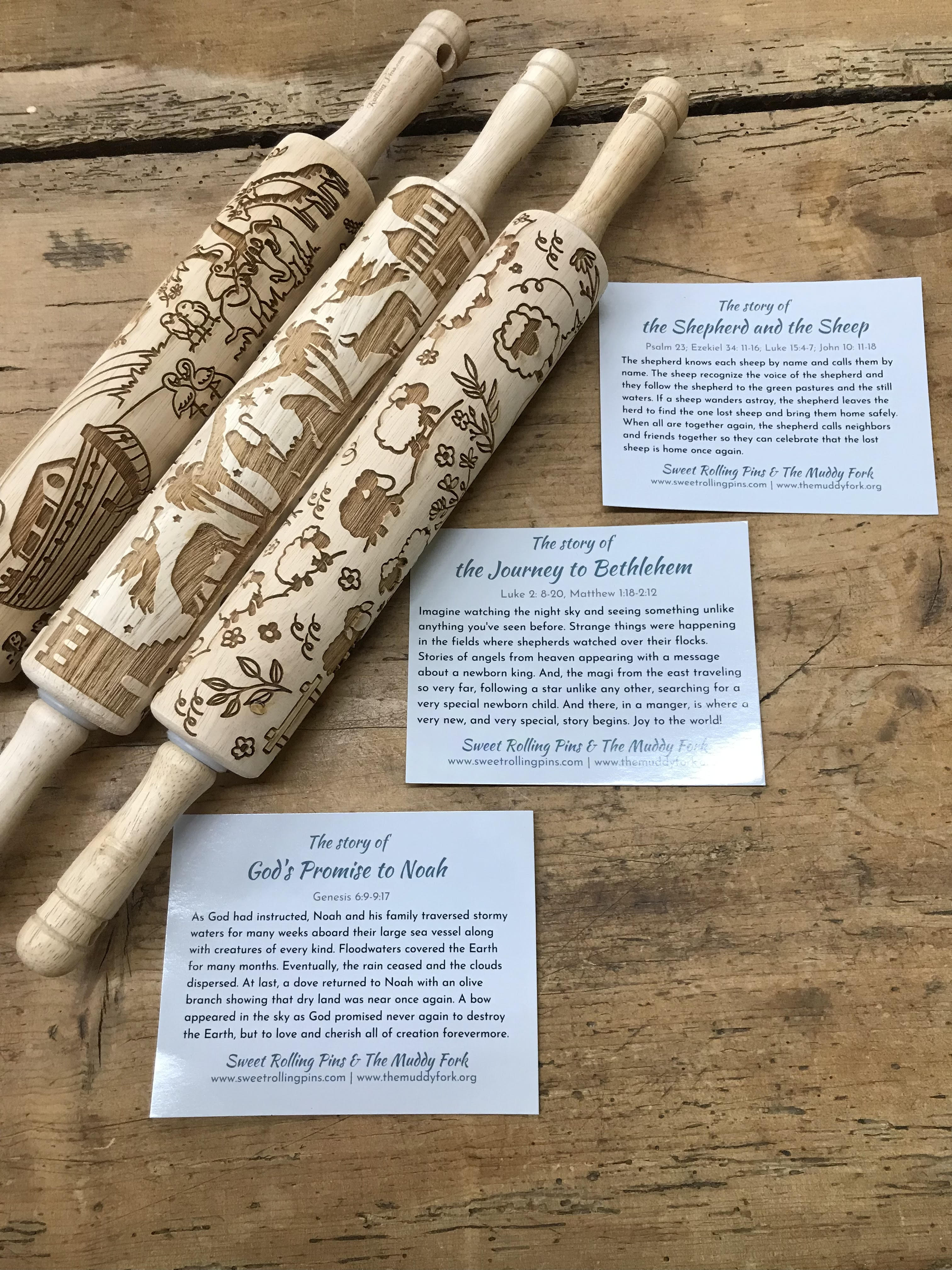 The Shepherd and the Sheep Embossed Rolling Pin