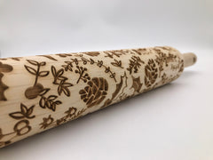 Pinecones and Mistletoe Rolling Pin